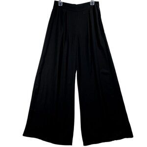 NWT Charlotte Russe Women L Sheer Black Wide Leg High Waist Palazzo Pants Flowy